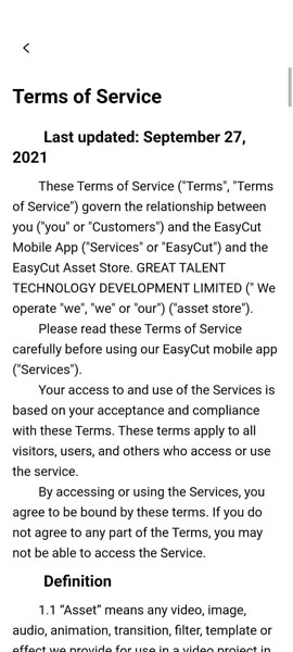 Terms of services