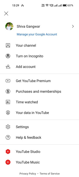 Manage your Google account